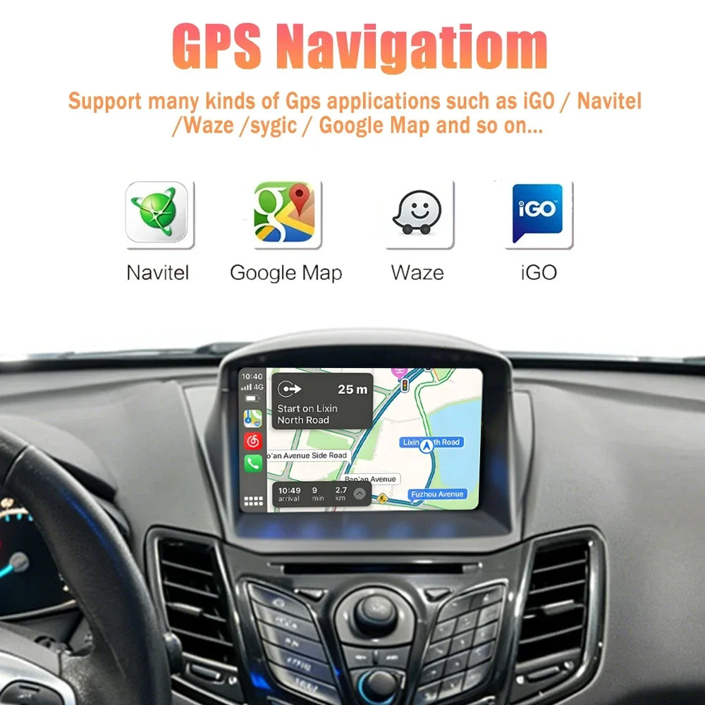 Android 16 Car Radio For Ford Fiesta MK6 MK7 2008 - 2019 GPS Navigation Android Auto Carpl