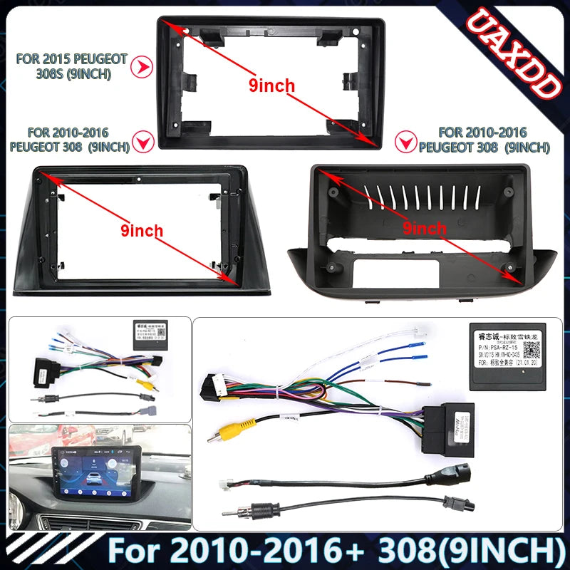 Car Frame Fascia Adapter Canbus Box Decoder Radio Dash Fitting Panel Kit FOR 2010-2016 PEU