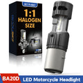 BEVINSEE BA20D H6 LED 12V Motorcycle Bulb Hi/Lo Beam Halogen Size CANBUS 25W 3000LM Super