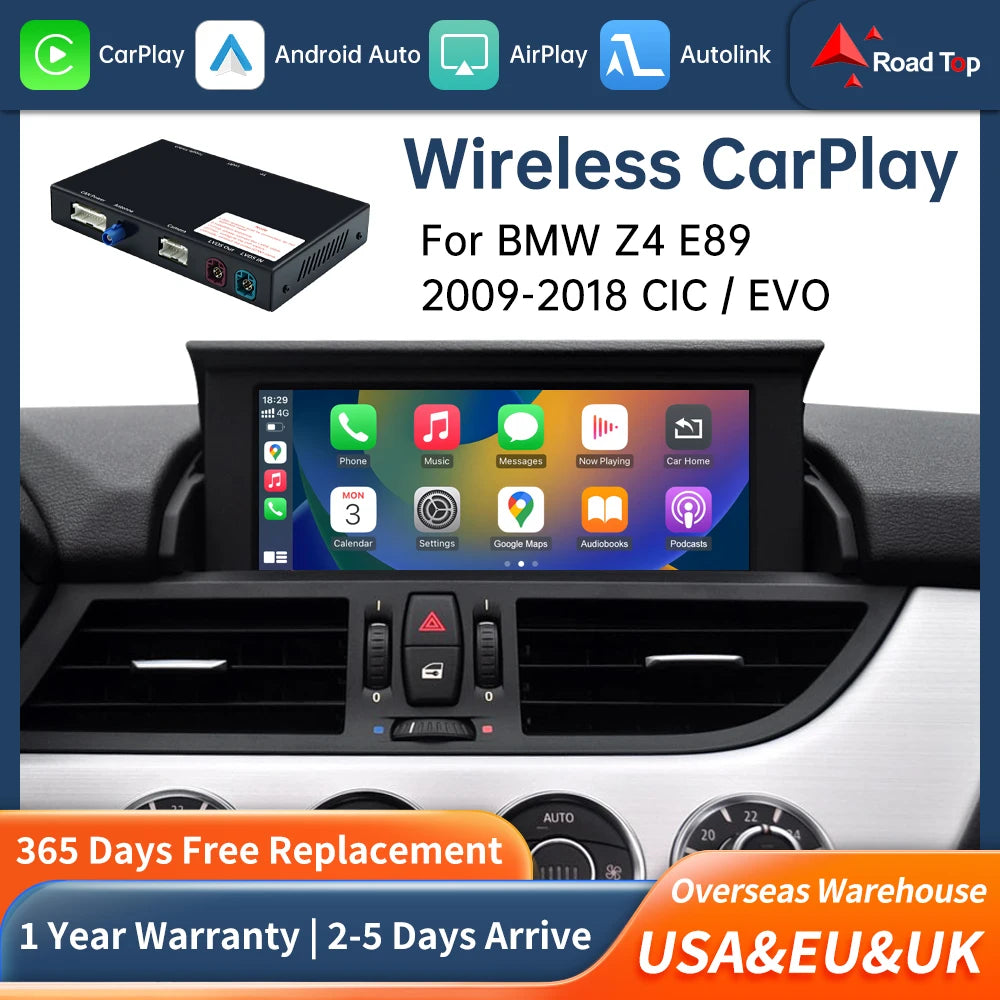Road Top Wireless Carplay Decoder Interface For BMW Z4 E89 CIC EVO System 2009-2018 With A | AUTOKITSHOP