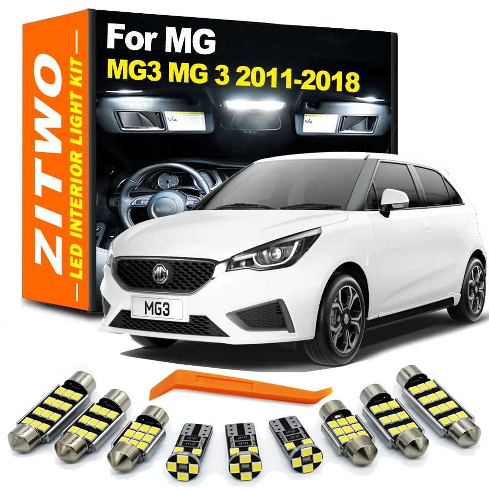 ZITWO 6Pcs Car LED Interior Dome Map Plate Light Kit For MG 3 MG3 2011 2012 2013 2014 2015 2016 2017 2018 Trunk Lamp Accessories