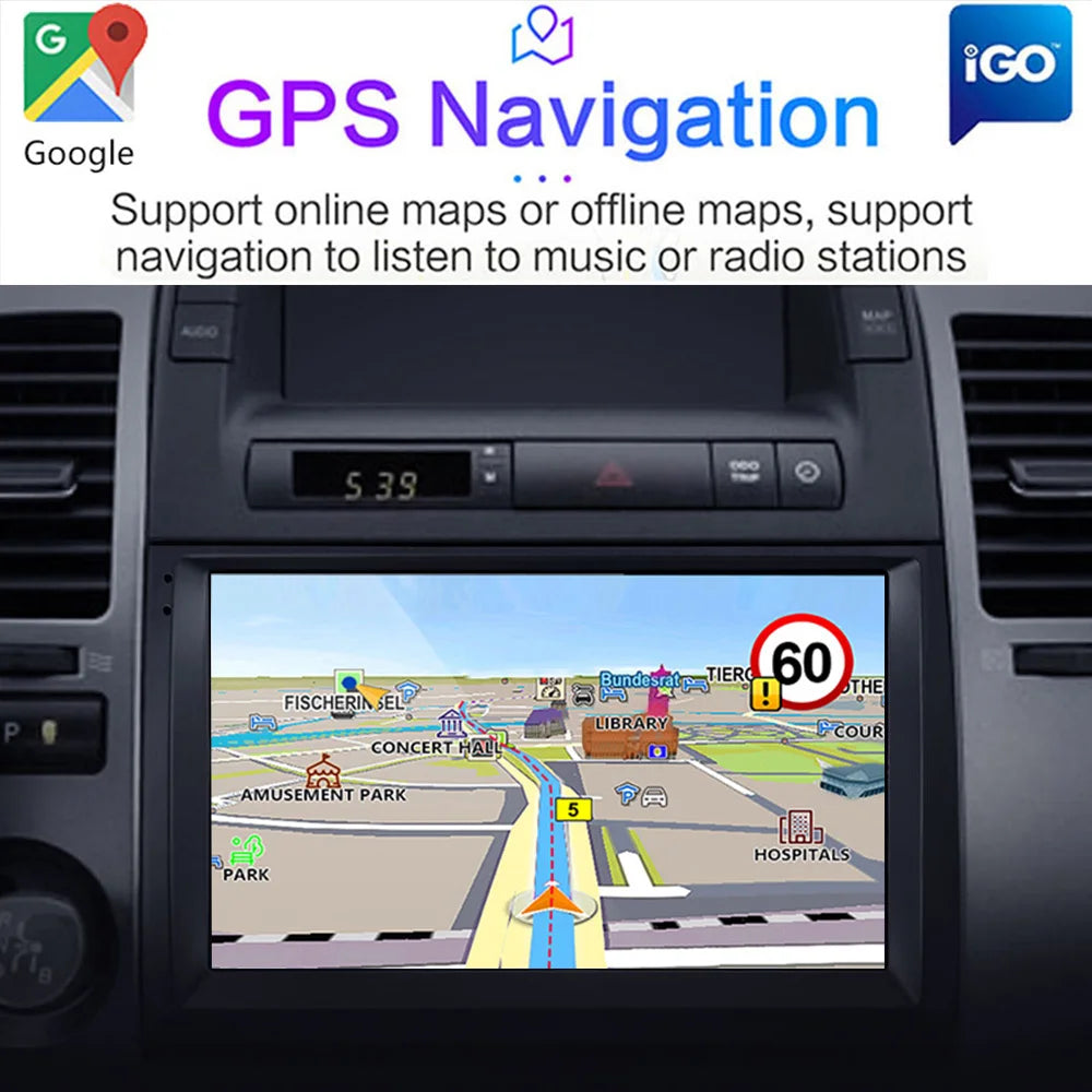 Carplay Autoradio 2 din Android 12 For Toyota Prius 20 2003-2009 Car Radio Multimedia Vide