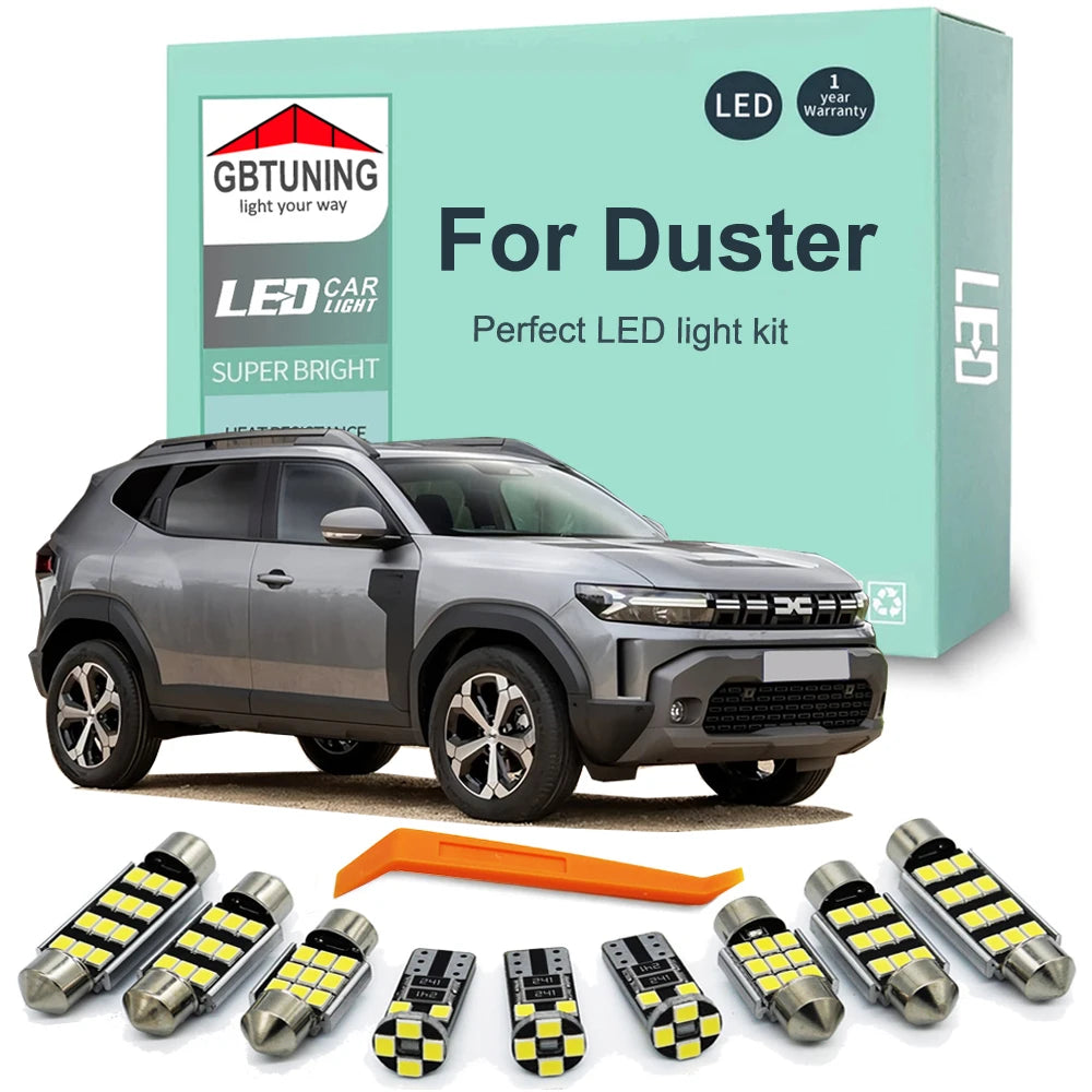 LED Interior Light Kit for Dacia Duster 2010- 2017 - Canbus Dome Map Door Trunk Bulbs | AUTOKITSHOP