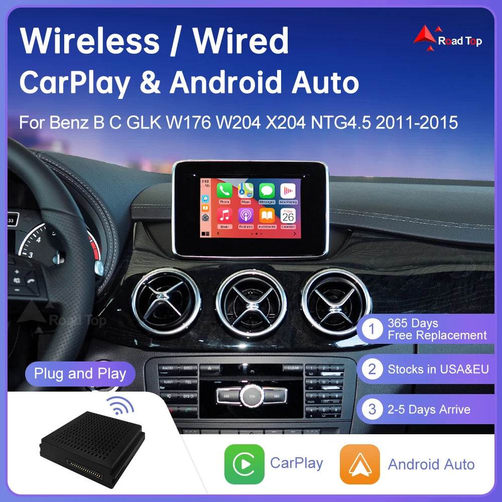 Wireless CarPlay for Mercedes Benz B C Class W246 W176 GLK W204 X204 NTG4.5 Plug and Play  | AUTOKITSHOP