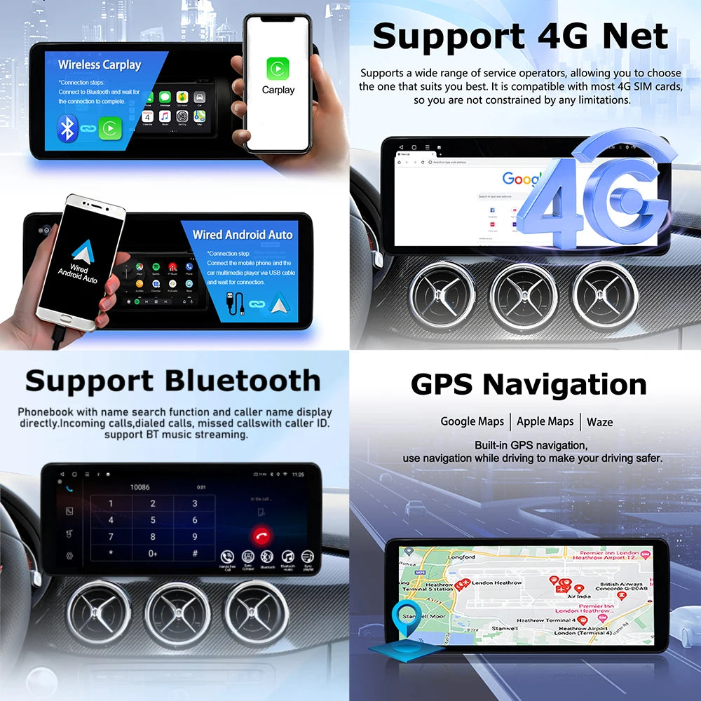 Android 14 Right Hand Drive Car Radio for Mercedes Benz E Class C207 W207 A207 2009 - 2016