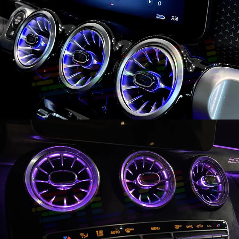 LED Ambient Light Air Vent for Mercedes-Benz W205 X253 APP, compatible colorless, 3-col 64-col, I... | AUTOKITSHOP