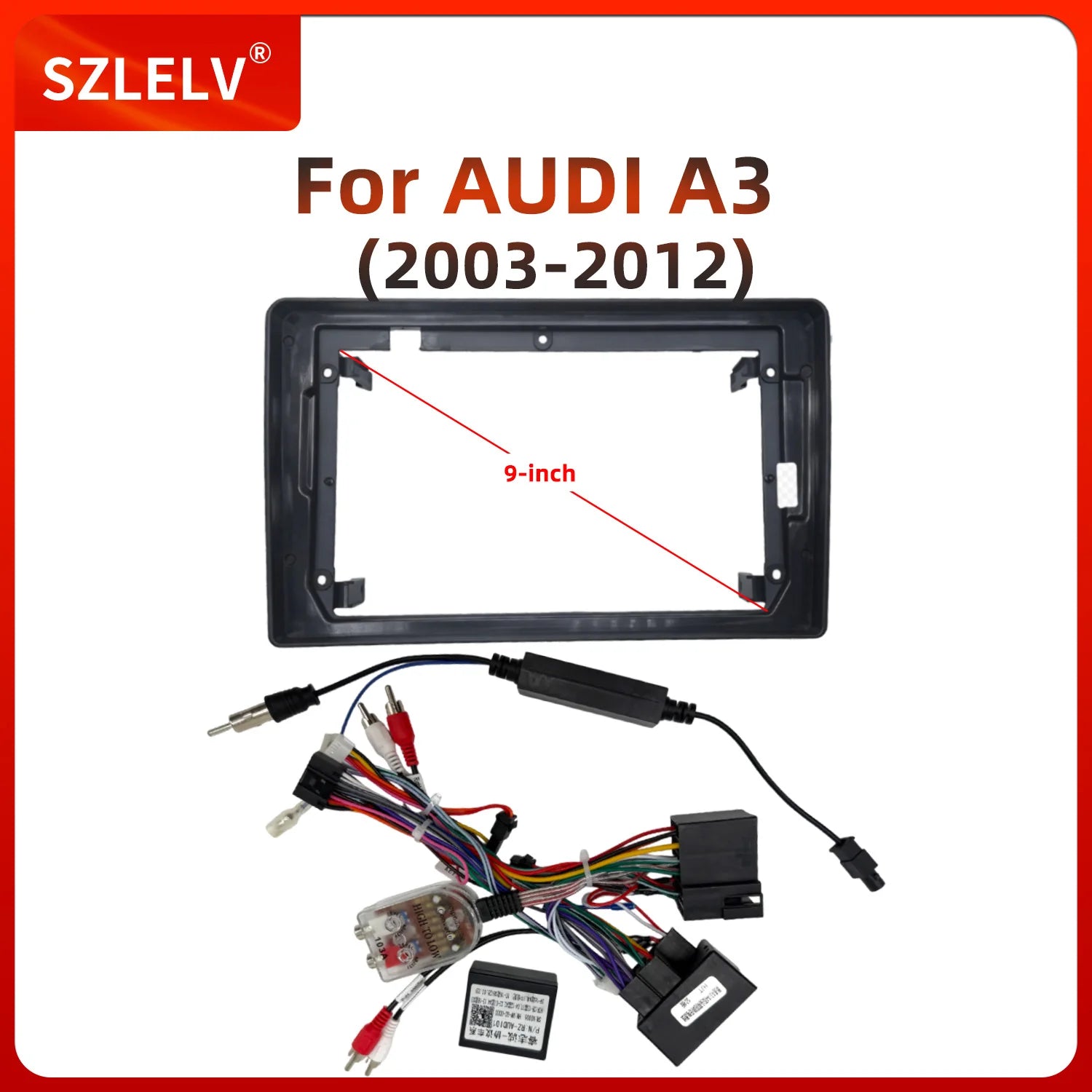 9 Inch Car Radio Dashboard Frame Panel For Audi A3 2003-2012 2-DIN Stereo Kit Mounting Bra