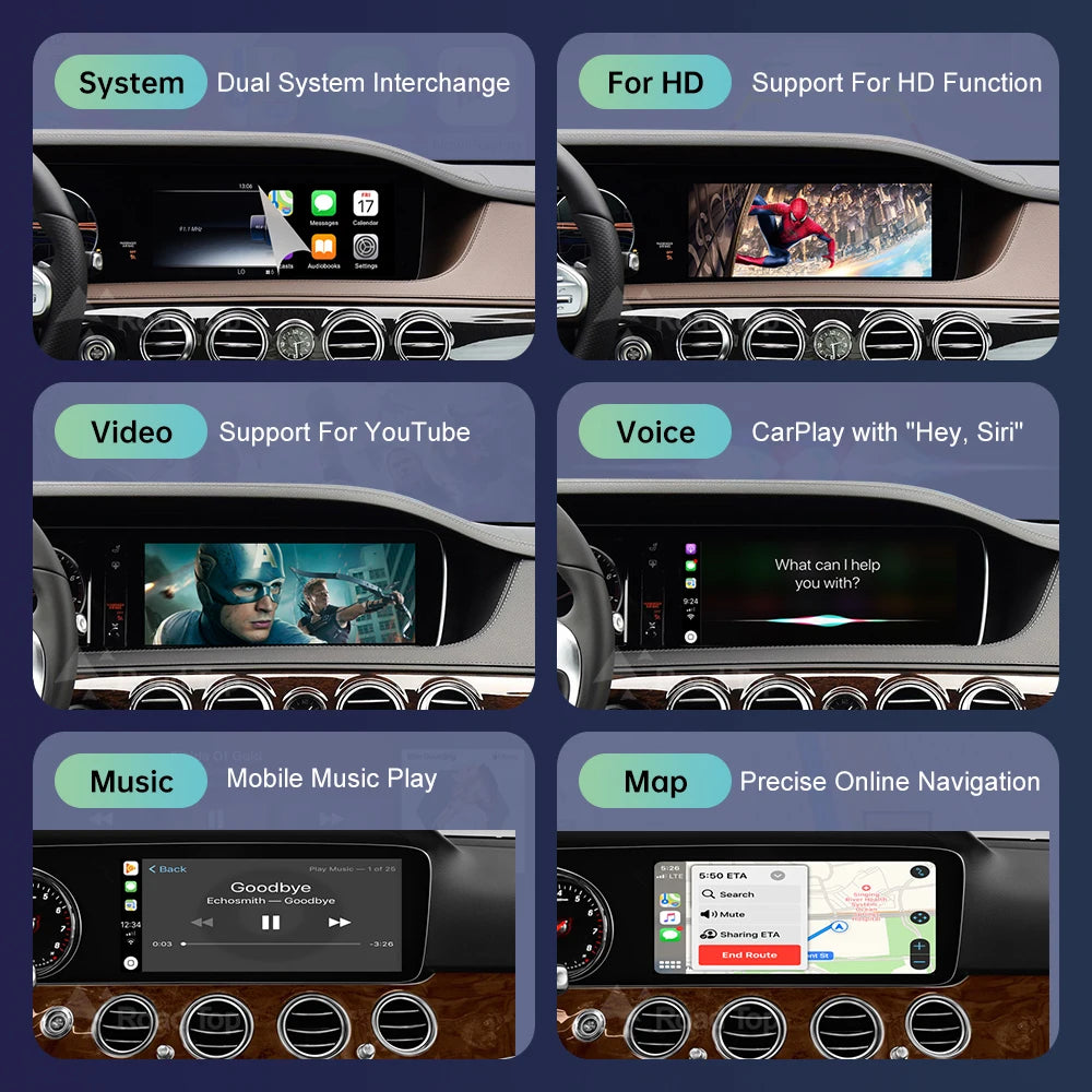 Wireless CarPlay for Mercedes Benz S Class W222 2014-2018 NTG5.0 with Android Auto Mirror  | AUTOKITSHOP