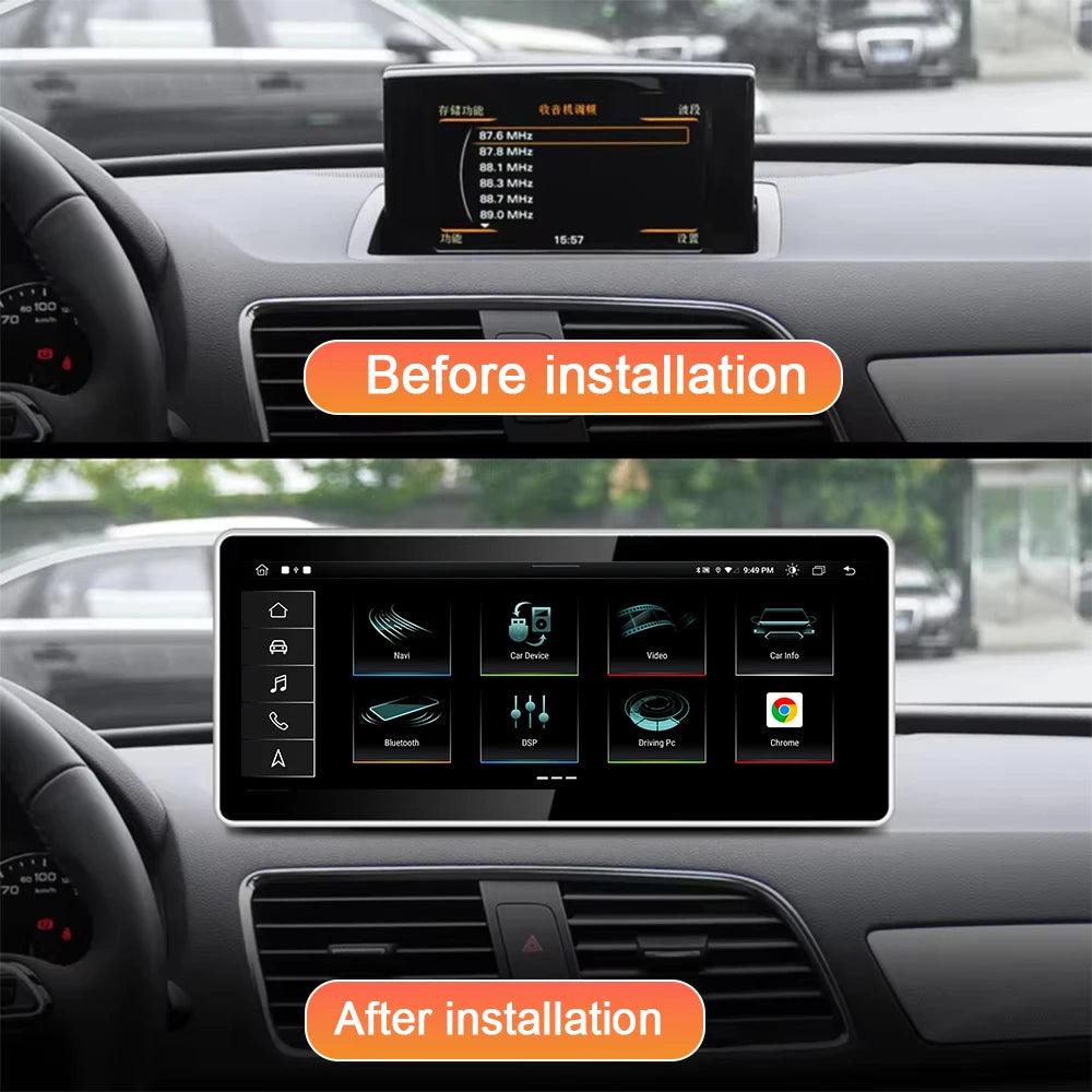 10.25INCH 8 Core Android 14 For Audi Q3 2013-2018 RMC HN-R System Car Multimedia Stereo 8+