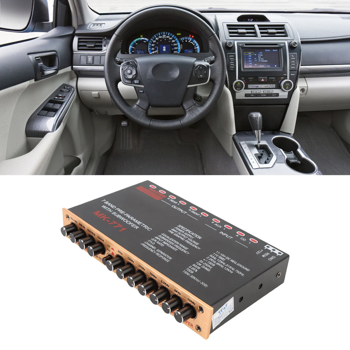 Car Stereo Equalizer Variable Gain Adjustment Front Rear Subwoofer Output 7 Band Car Graphic Equ - Automotive LED Light