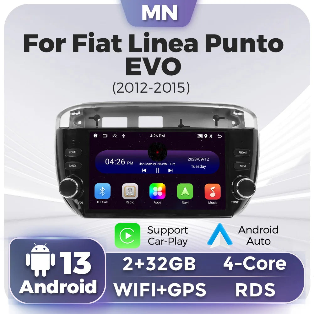 7inch IPS Car Radio Wireless CarPlay Android Auto Multimedia Player GPS Stereo For Fiat Li