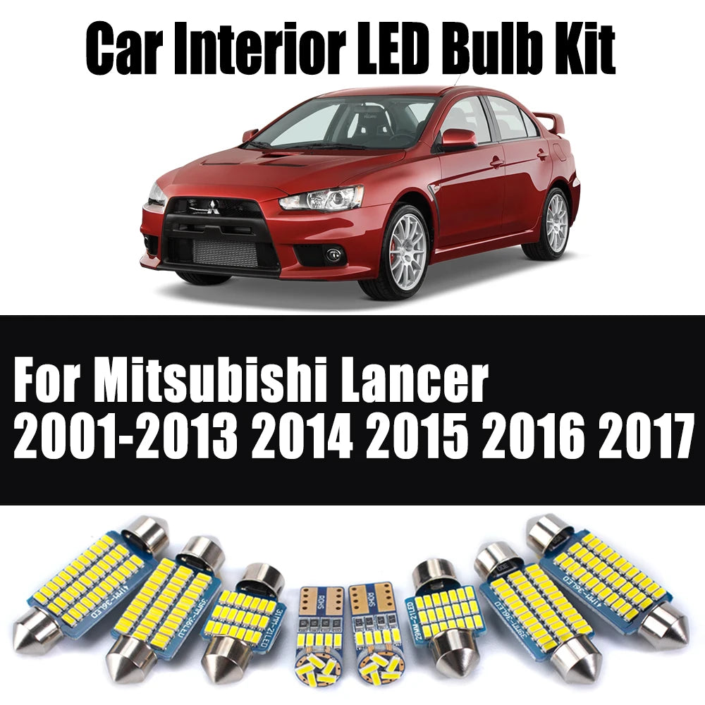 LED Interior Light Kit for Mitsubishi Lancer 2001-2013 - Canbus Dome Map Door Trunk Bulbs | AUTOKITSHOP