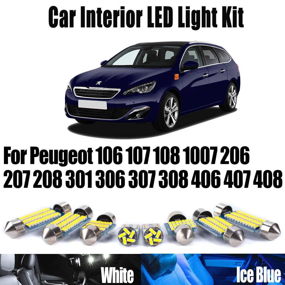 LED Interior Light Kit for Peugeot 106 107 108 - Canbus Error-Free Bulbs | AUTOKITSHOP