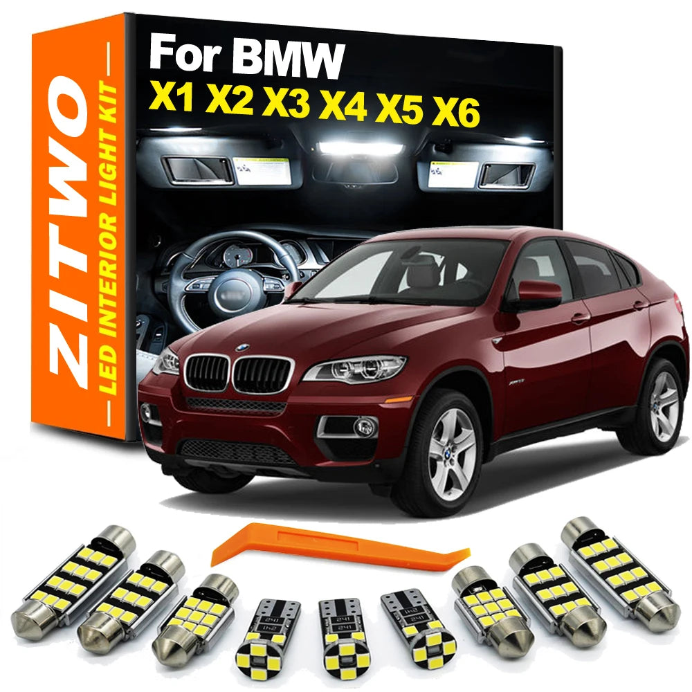 Complete Car LED Bulb Interior Door Map Foot Roof Light Kit For BMW X1 E84 F48 X2 F39 X3 E83 F25 X5 E53 E70 X6 E71 Accessories