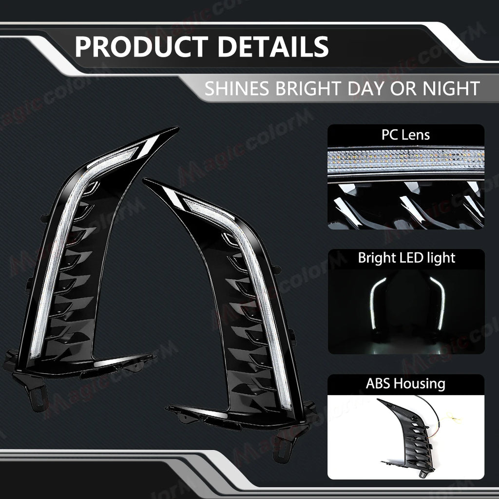 LED DRL For Toyota Camry SE XSE 2024 2025 Daytime Running Lights Turn Signal Lamps White Y | AUTOKITSHOP