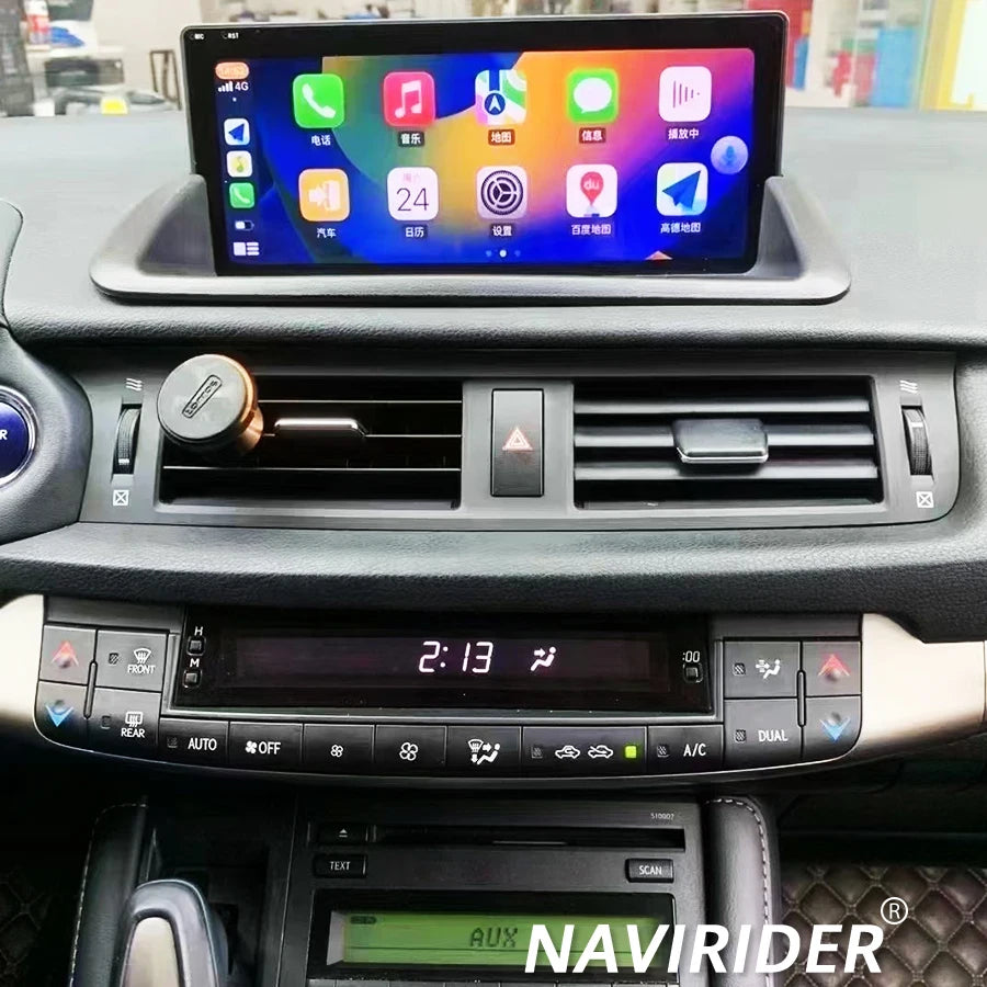 Bluetooth Wifi Android 14 DSP 256GB Carplay AHD Screen For Lexus CT CT200 CT200h 2012-2020