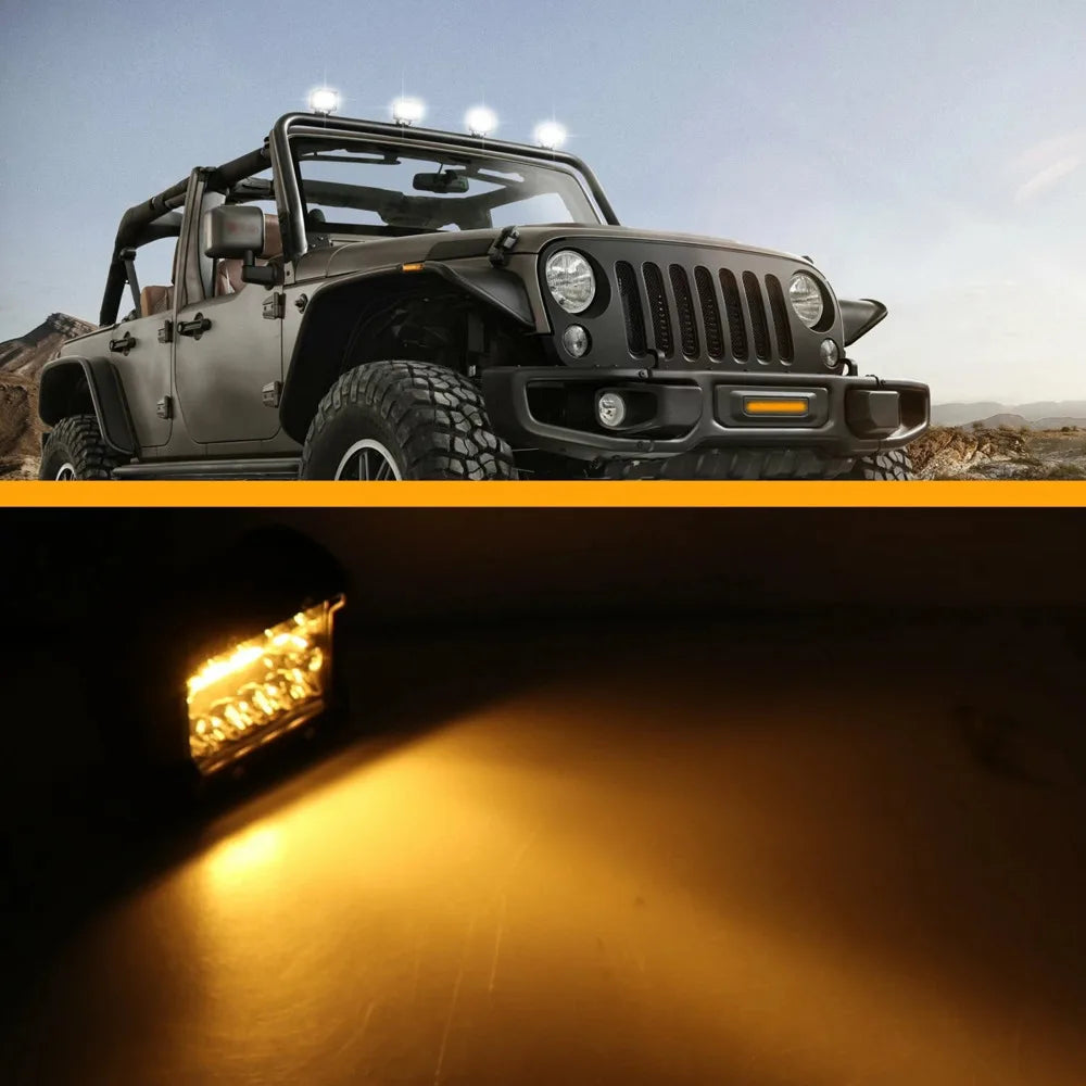 4 Inch 220W Work Light 12V/24V 5 Modes Fog Driving LED Work Light for Auto 4X4 ATV SUV UTE