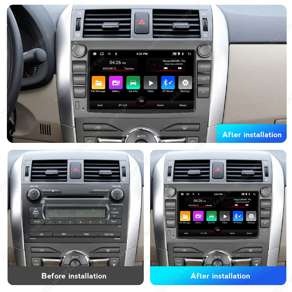 MEKEDE&NAVIFLY Intelligent audio system Car Radio For Toyota Corolla Auris E140/150 2007-2