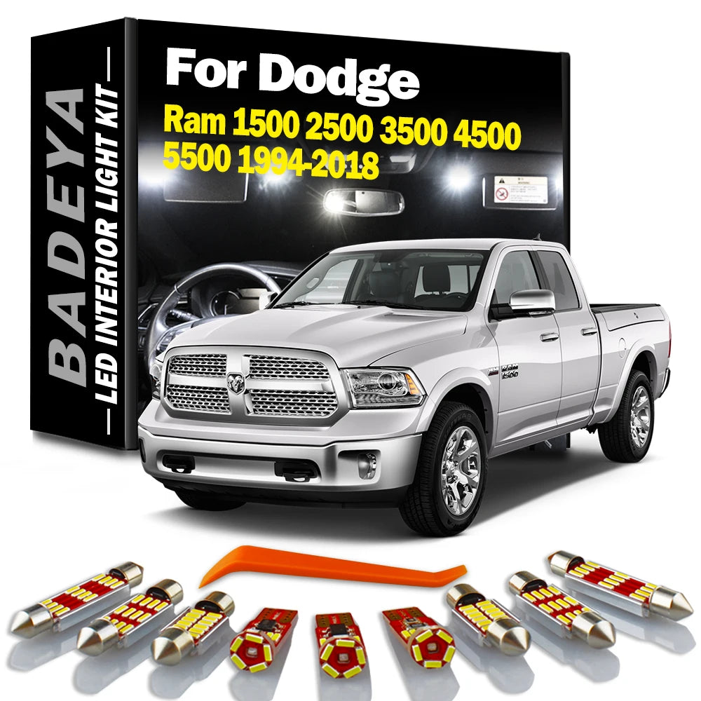 LED Interior Light Kit for Dodge 1994-2013 - Canbus Error-Free Interior Bulbs