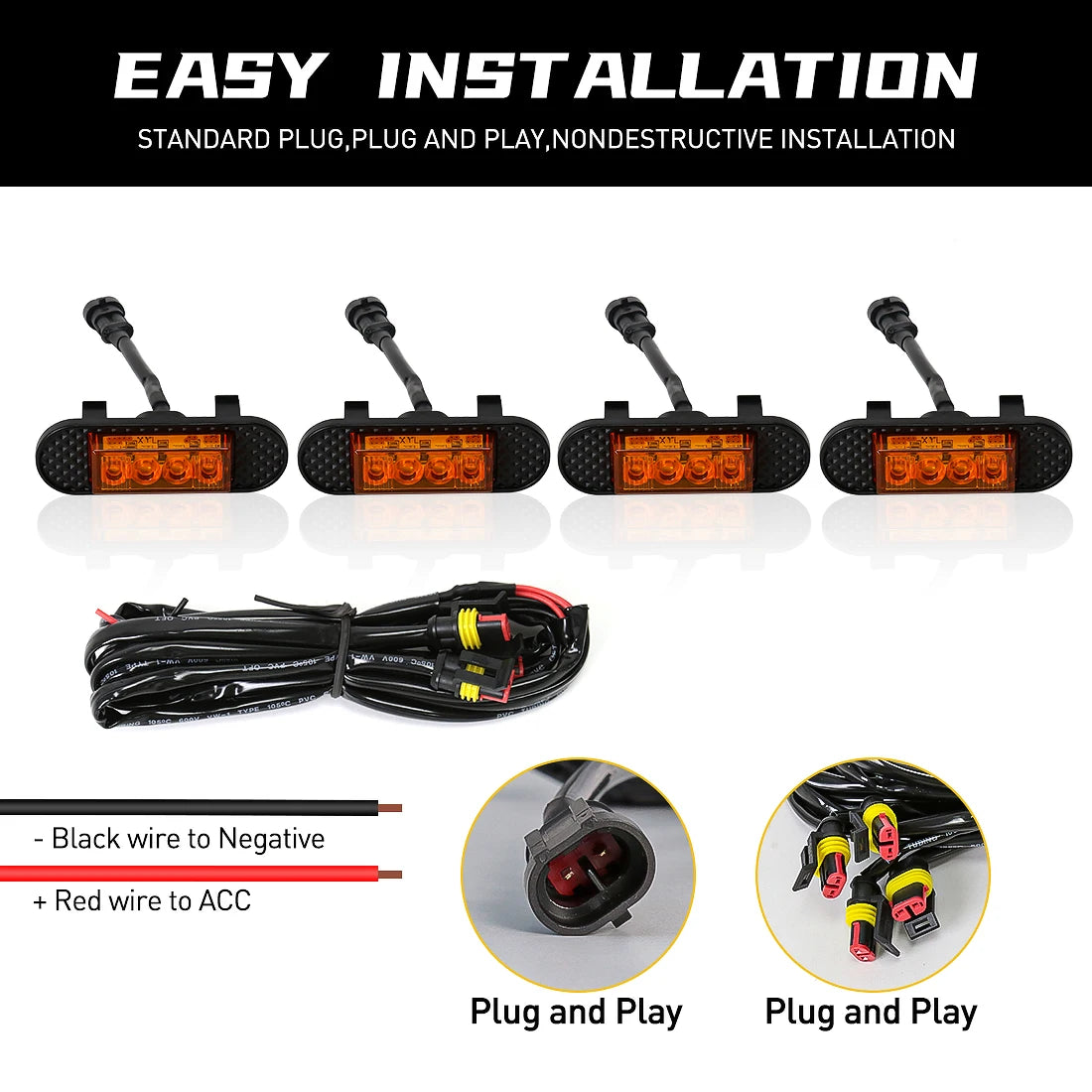 Grill Car LED Light For Ford Bronco BadLands 2021 2022 2023 Front Grille Lights Amber Warn | AUTOKITSHOP