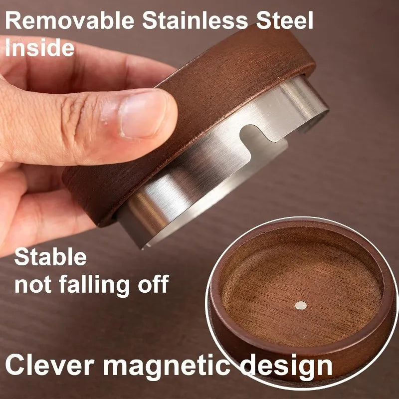 Wooden Ashtray with Lid Windproof Smoke‑Proof Stainless Steel Lining Easy Clean Decorative Ash H - Automotive LED Light