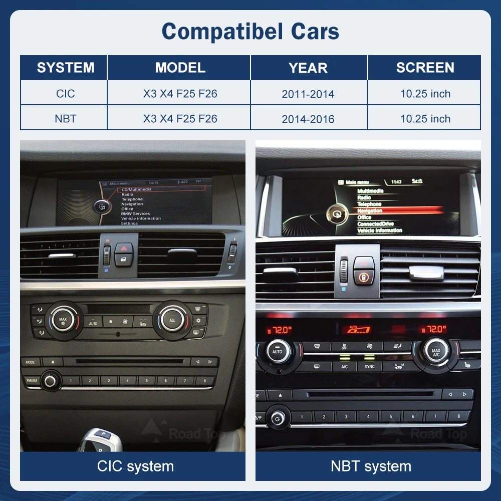 CN 10.25inch Multimedia Display For BMW X3 X4 F25 F26 2011-2016 CIC NBT Touch Screen Wirel | AUTOKITSHOP