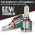 H15 LED Car Headlight High Beam Day Driving Running Light 12V 6500K White Turbo Auto Lamp