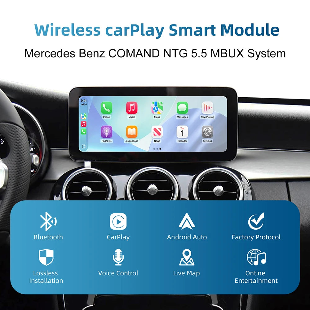 Wireless CarPlay Android Auto Retrofit Kit Decoder Box CarPlay Interface For Mercedes Benz | AUTOKITSHOP