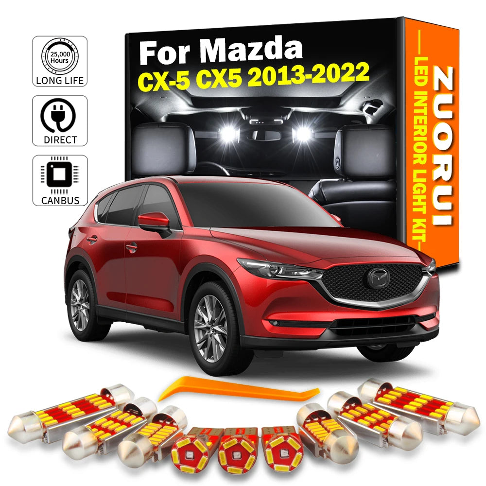 11-Piece LED Interior Light Kit for Mazda CX-5 CX5 CX 5 2013- 2016 - Canbus Dome Map Door Trunk Bulbs | AUTOKITSHOP