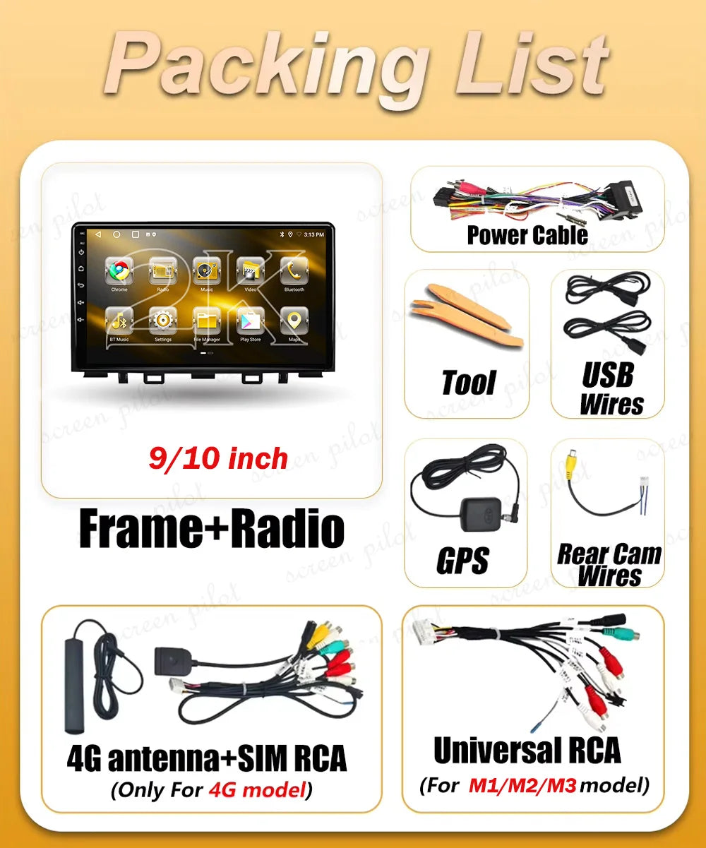 Android 16 Carplay Auto Car Radio For Kia Rio Stonic Yb 2016 2017 2018 2019 2020 2021 2022 | AUTOKITSHOP