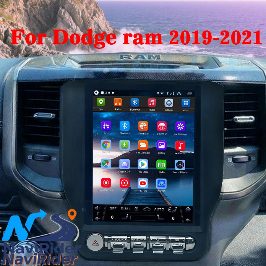 For Dodge ram 2019-2021 Stereo Wireless CarPlay Car GPS Radio Android Screen Multimedia Pl | AUTOKITSHOP