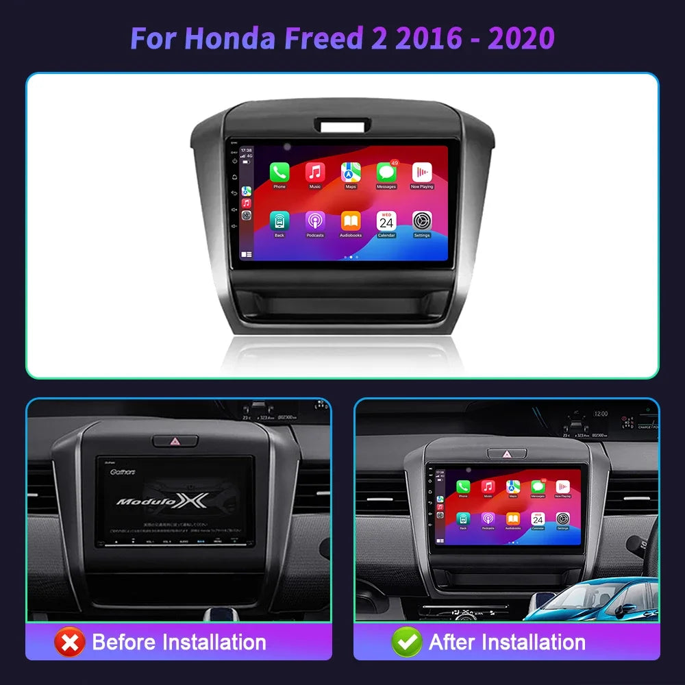 Car Radio For Honda Freed 2 2016-2020 Head Unit Wireless Bluetooth CarPlay 4G Touch Screen