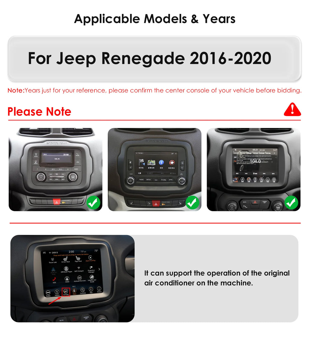 8Core bySnapdragon 6115 byQualcomm Car radio For Jeep Renegade 2016-2020 Wireless Carplay