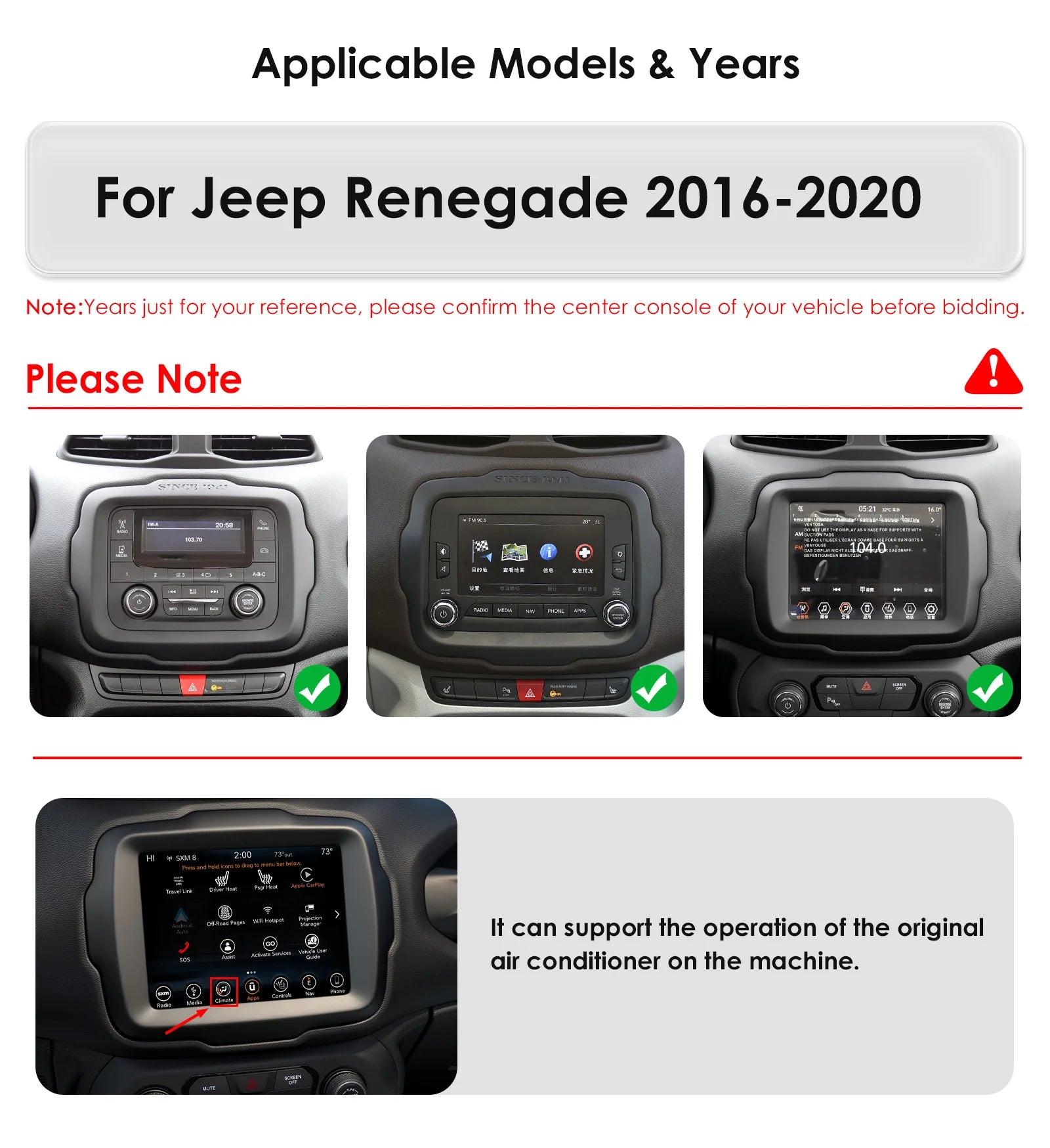 8Core bySnapdragon 6115 byQualcomm Car radio For Jeep Renegade 2016-2020 Wireless Carplay