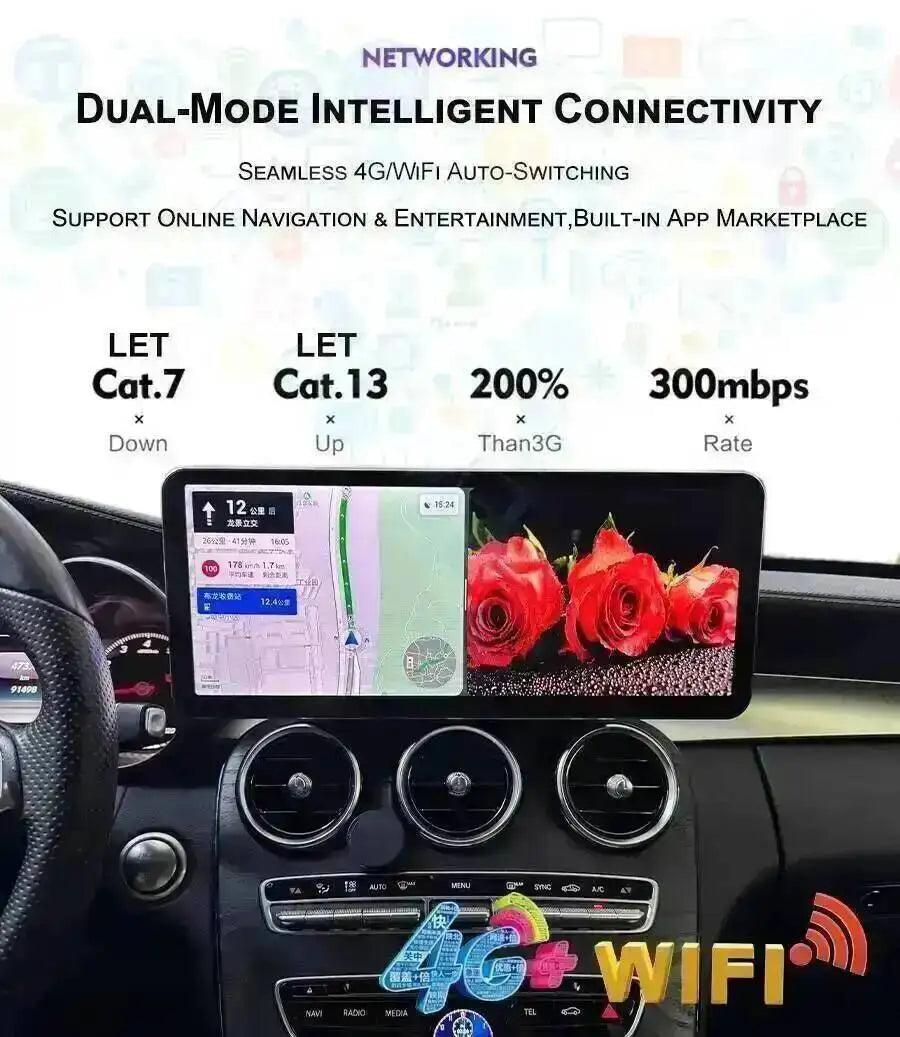 14.6'' 4K QLED Screen Android 14 Car Radio Stereo GPS BT Carplay Navigation Head Unit For