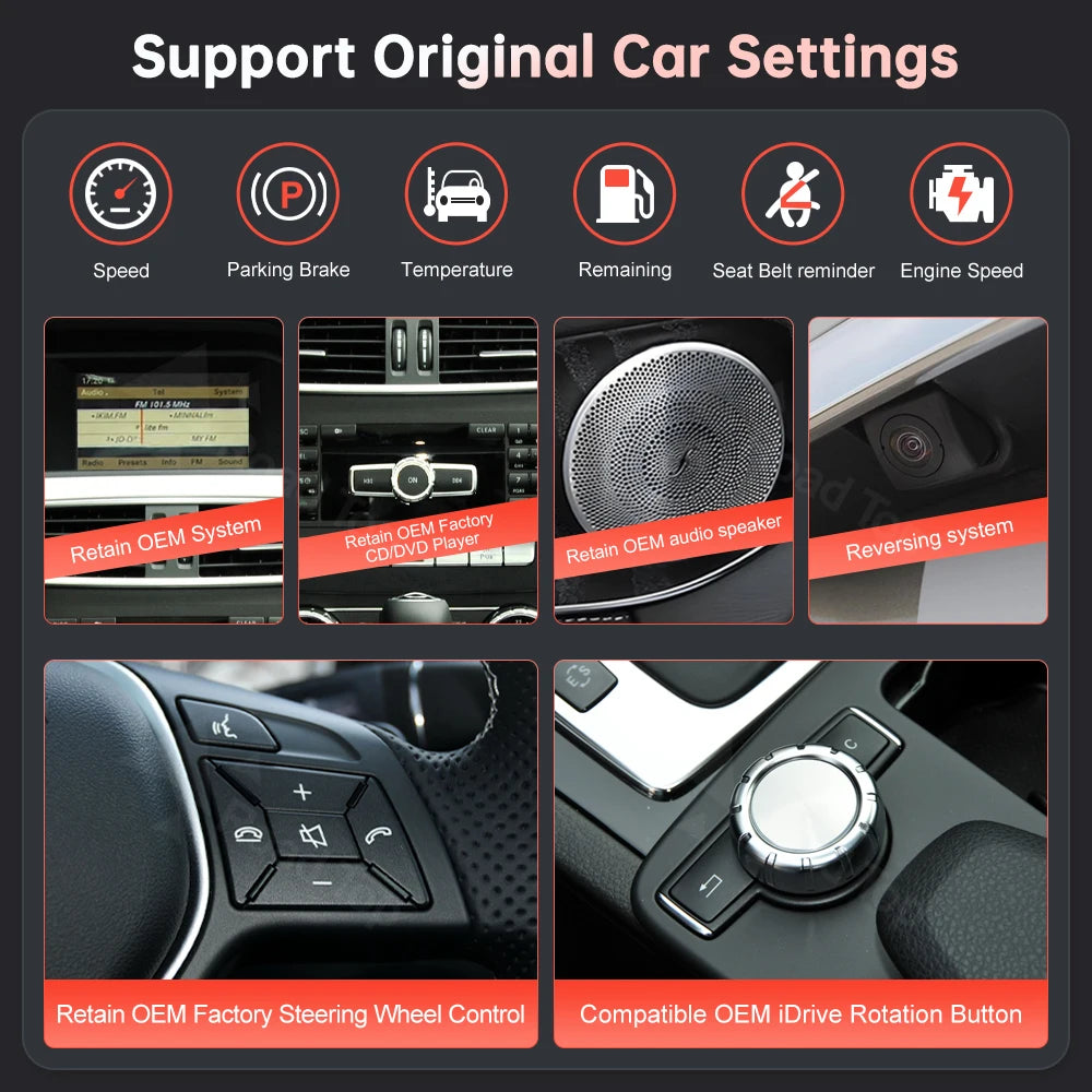 CN 12.3'' Ultra-thin Wireless Carplay Touch Screen For Mercedes Benz C Class W204 2011-201 | AUTOKITSHOP