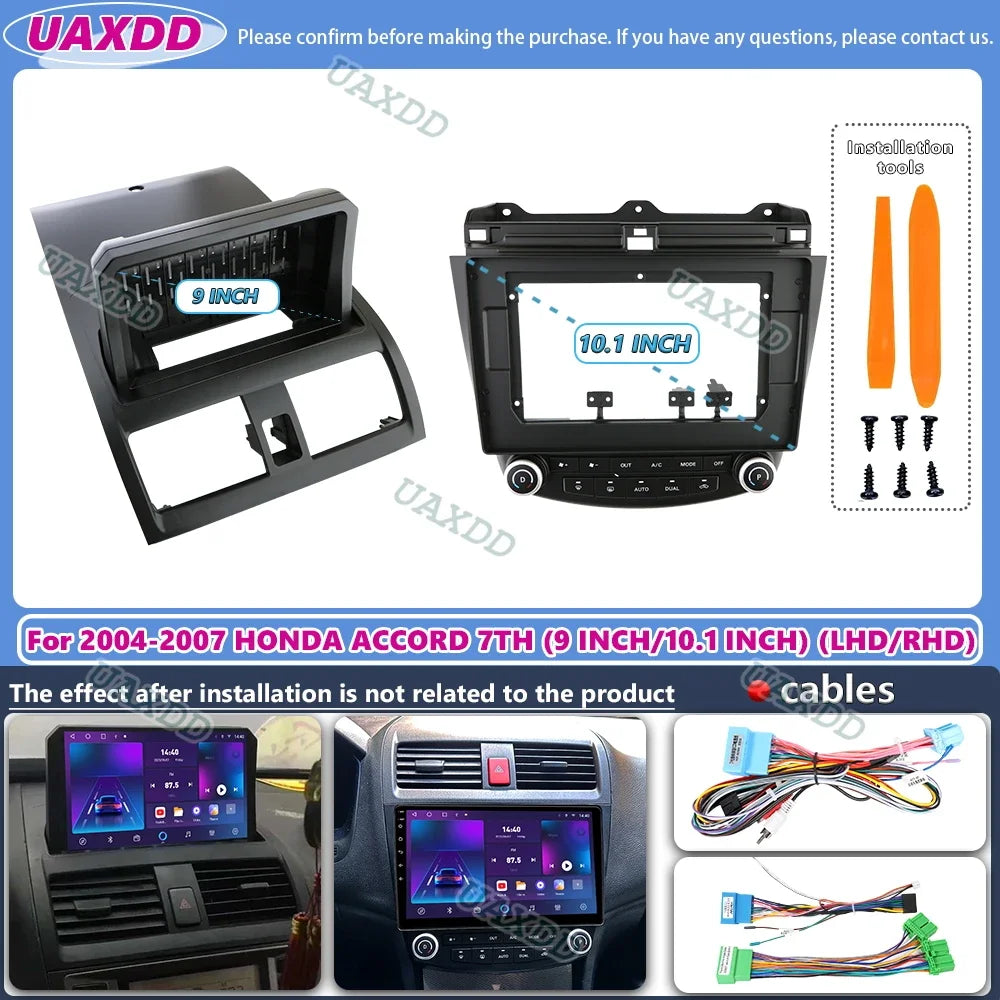 For 2006-2013 Honda Accord 10.1inch 2 Din Car stereo radio Android frame panel fascia cabl