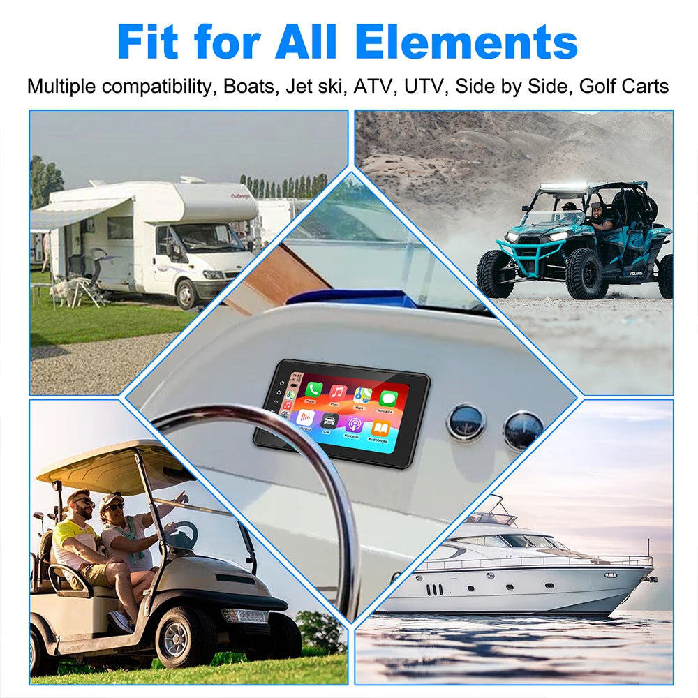 8 Inch Marine Multimedia Player IPX6 Waterproof Boat Media MP3 Player with Wireless CarPla | AUTOKITSHOP