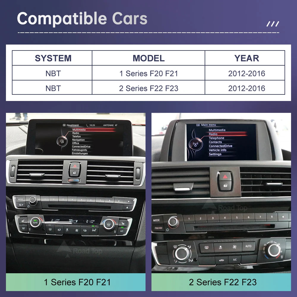 Wireless Carplay Multimedia Screen For BMW 1 2 Series F20 F21 F22 F23 F45 F46 Support Carp