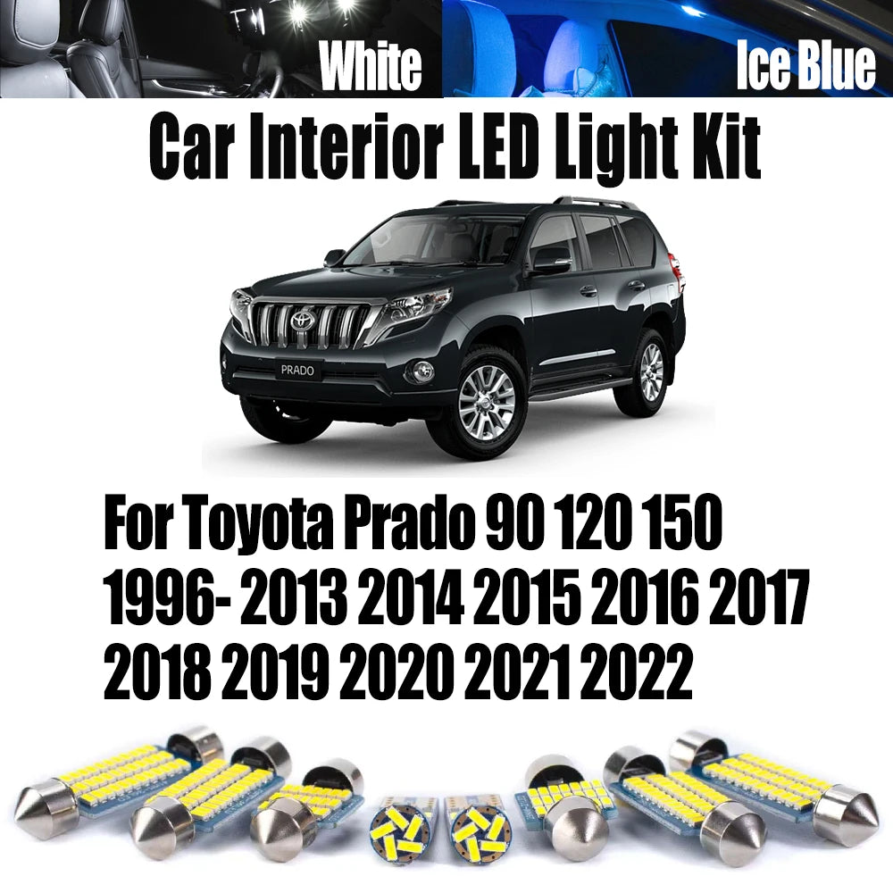 LED Interior Light Kit for Toyota Prado 90 120 150 1996- 2016 - Canbus Dome Map Door Trunk Bulbs | AUTOKITSHOP