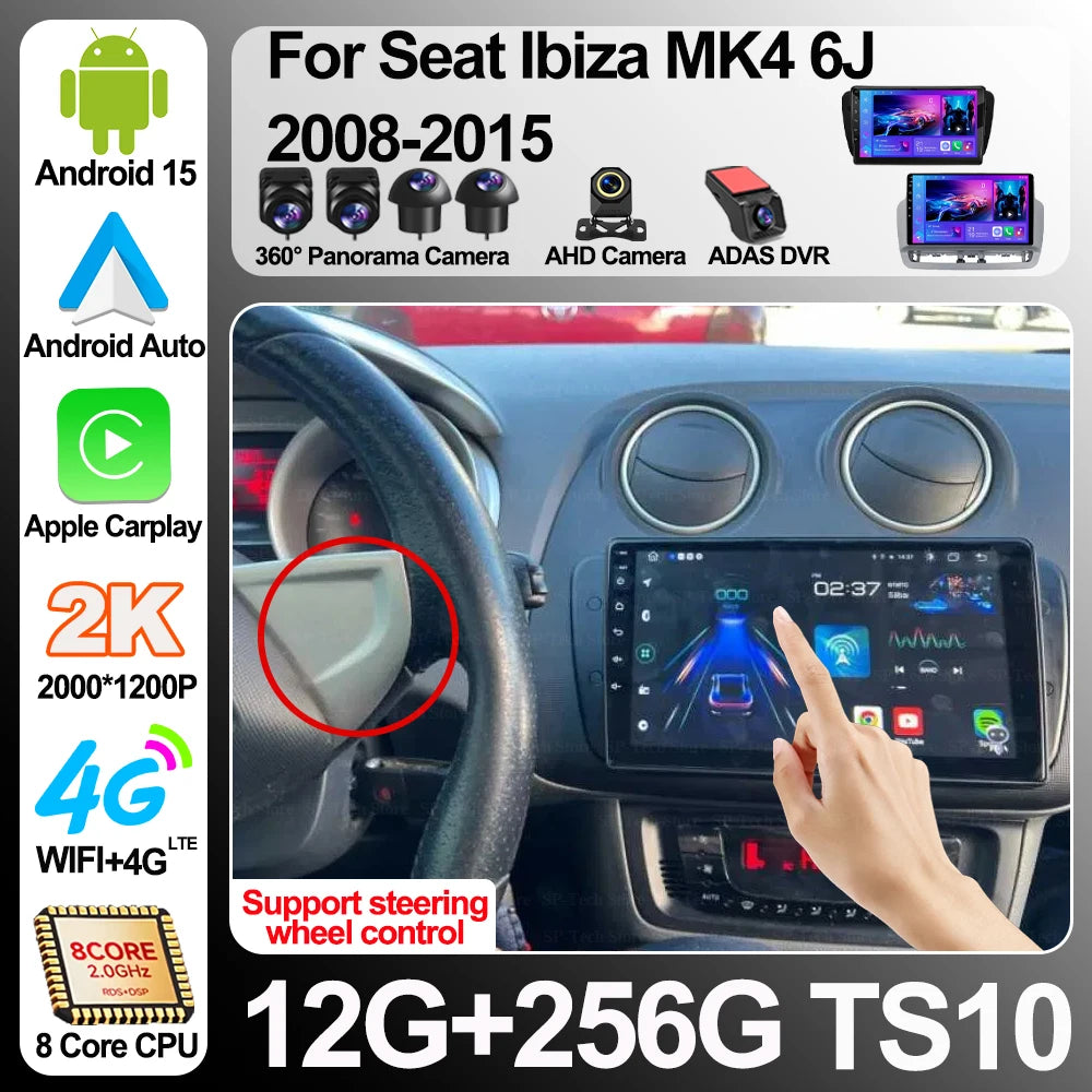 Android 16 For Seat Ibiza Mk4 6j 2008-2015 Stereo Car Radio Multimedia Video Player Gps Ai | AUTOKITSHOP