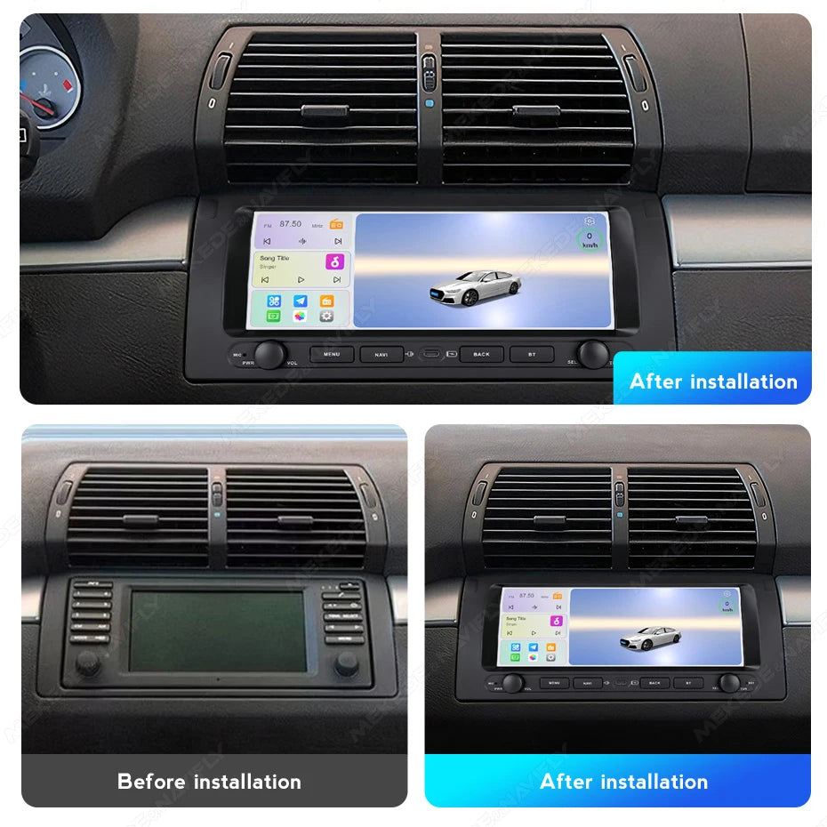 MEKEDE&NAVIFLY Android OS Intelligent audio radio system For BMW X5 E53 E39 E38 1999-2006