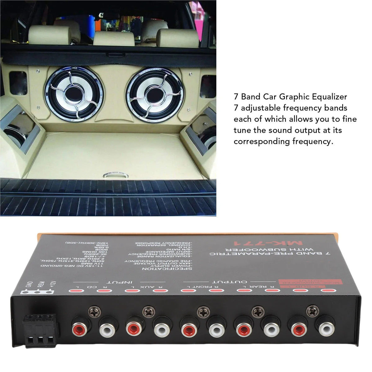 Car Stereo Equalizer Variable Gain Adjustment Front Rear Subwoofer Output 7 Band Car Graphic Equ - Automotive LED Light