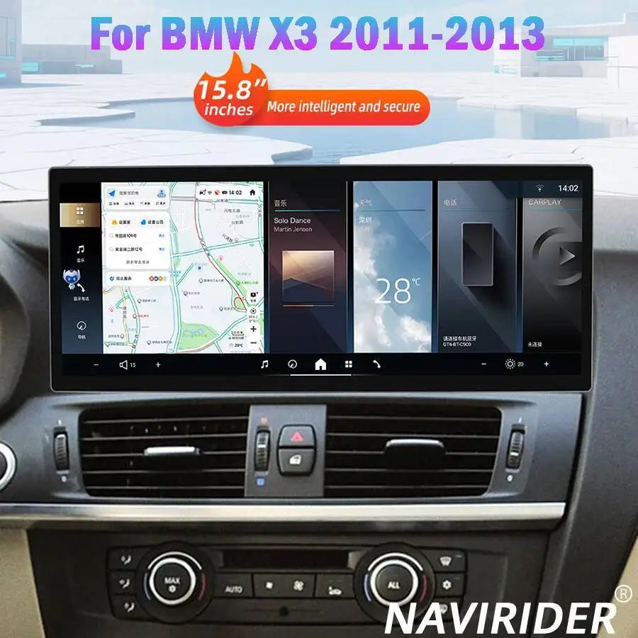 15.8Inch Navi Stereo For BMW X3 2011-2013 Android Auto AHD Video Player DSP GPS Screen Nav