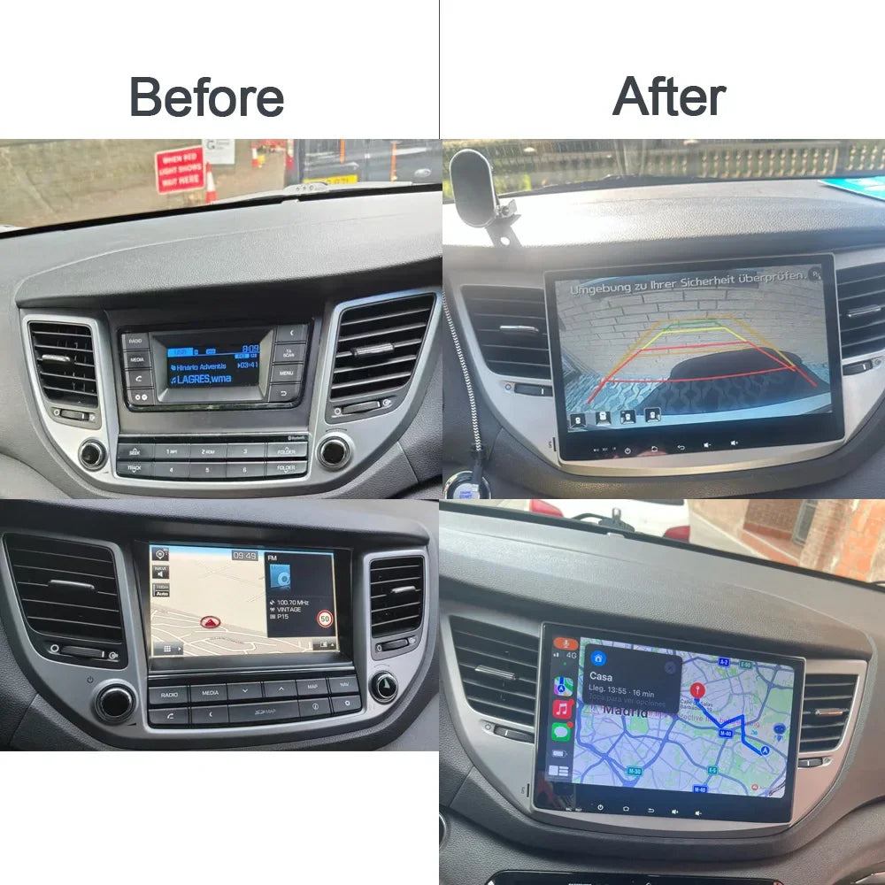 10.1" 2 Din Android 13.0 Car Radio GPS with 8 Core 256G+8GB RAM for Hyundai IX35 Tucson 2015-2017 - CarPlay Support