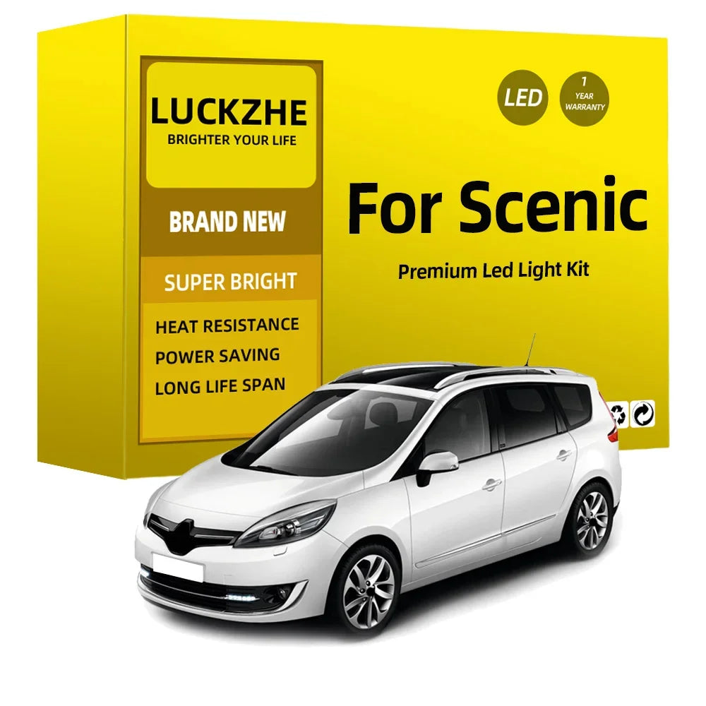 LED Interior Light Kit for Renault Scenic 2 3 4 2003-2017 - Canbus Dome Map Door Trunk Bulbs | AUTOKITSHOP