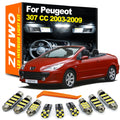 AutoKitShop 14Pcs LED License Plate Lamp Interior Dome Light Kit For Peugeot 307 CC 307CC Cabrio 2003 - Canbus LED Car Light