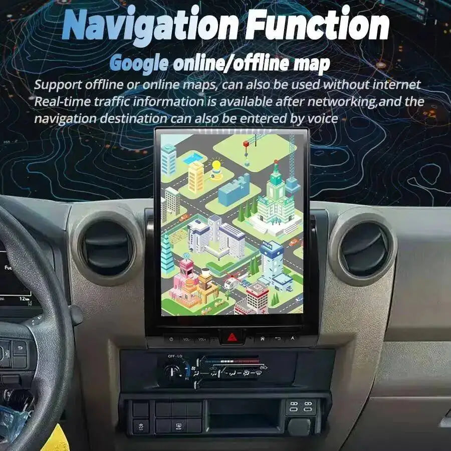 For Toyota Land Cruiser LC70 LC75 LC76 2007-2023 12inch Car Multimedia Radio Android Scree