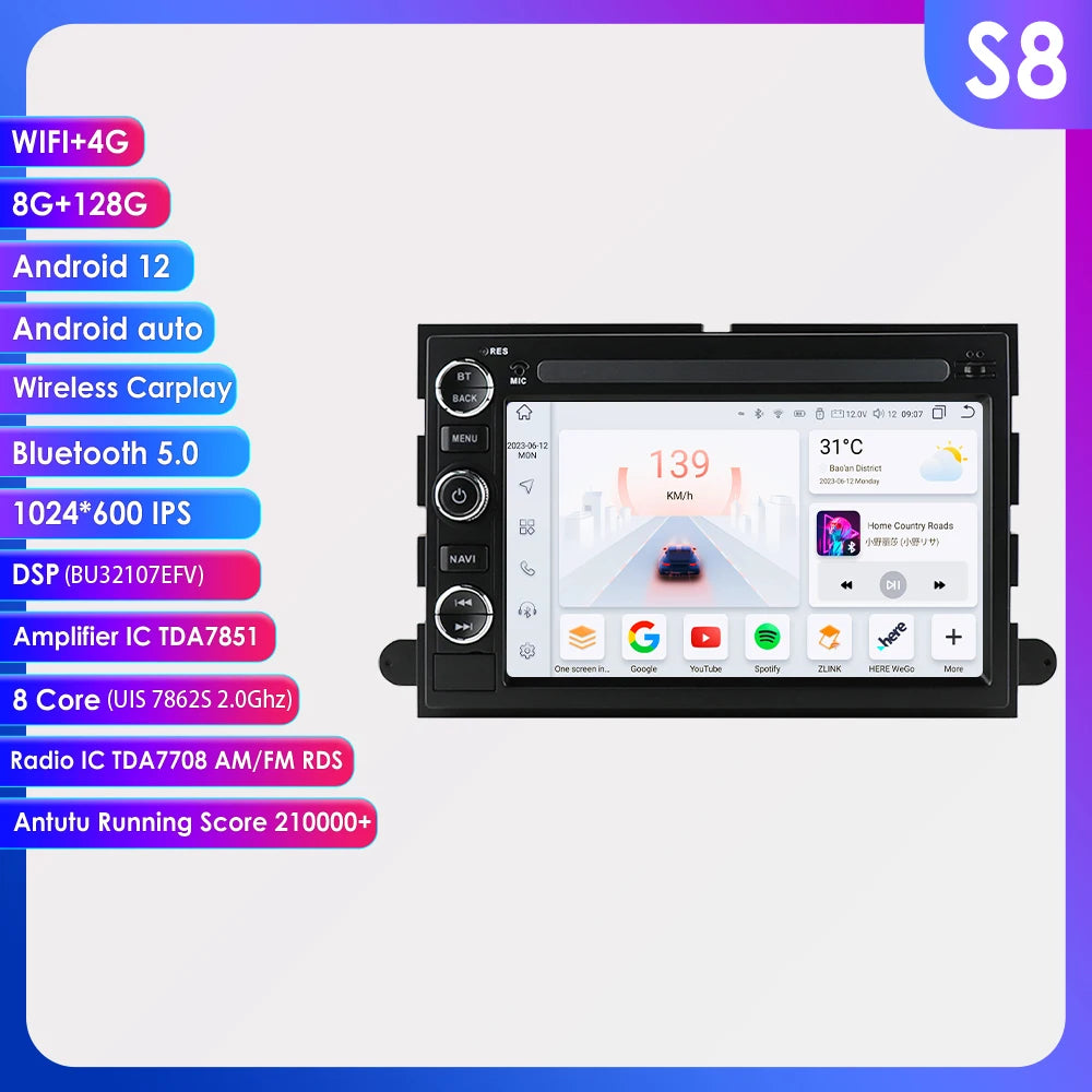 Android Auto Car radio GPS navi Stereo For Ford 500 F150 F250 F350 Fusion Explorer Escape