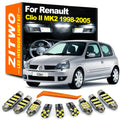 ZITWO 8Pcs LED Interior Dome Reading Trunk Light Kit For Renault Clio II 2 MK2 1 for Renault MK2 - Canbus LED Car Light